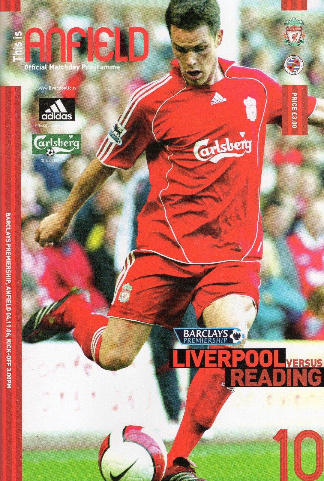 Matchdetails from Liverpool - Reading played on Saturday 4 November